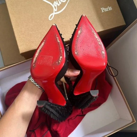 Spiked Louboutin heels sz 38 - Picture 5 of 14